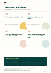 Preview of four printable after-school conversation cards for ages 6–12